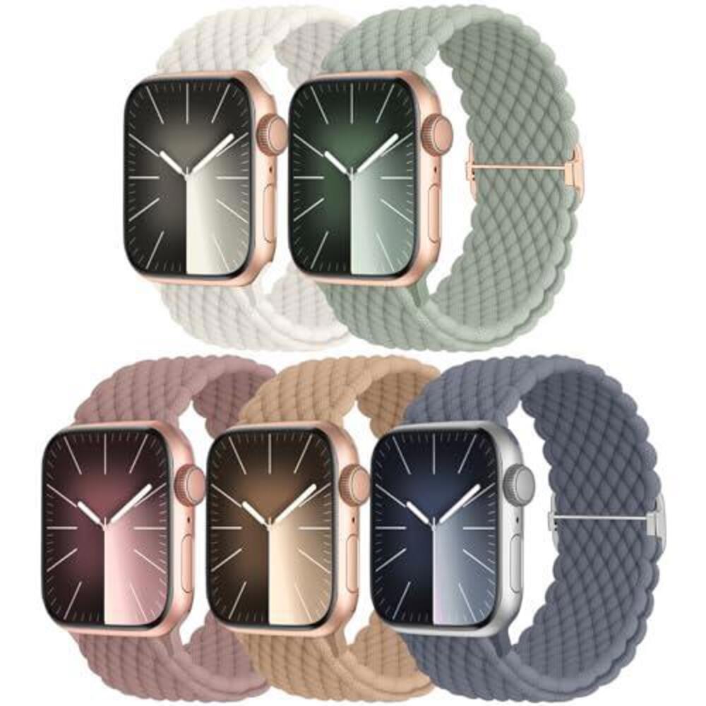 (5) Pack Braided Loop Closure Apple Watch Bands - Picture 1 of 1